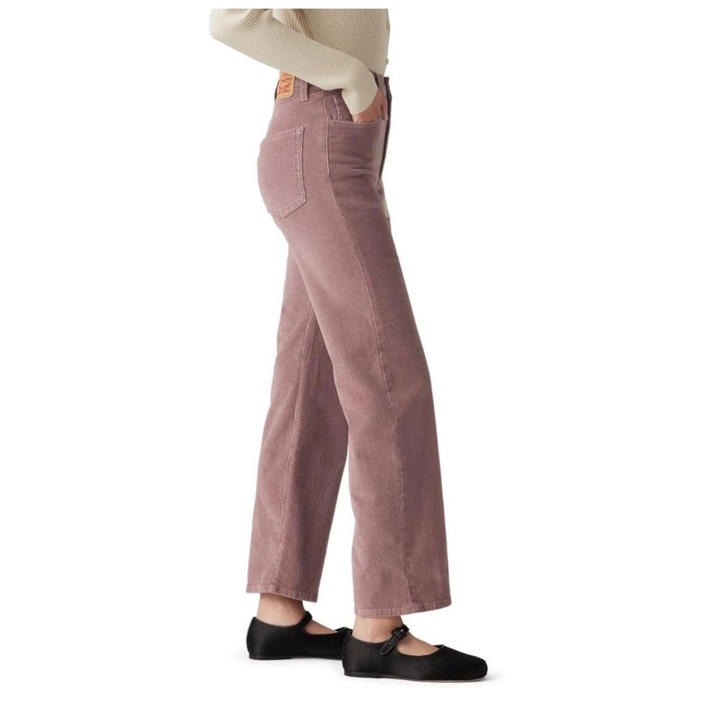 NWT Levi's Ribcage Straight Ankle Corduroy Jeans Rose Taupe 29x27 High Rise - Picture 3 of 10